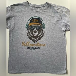 Kids Unisex Yellowstone National Park Grey T-shirt